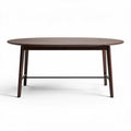 Oval dining table with dark wood finish and metal legs 150 x 90 x 75cm