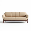 Mid-century modern fabric sofa with wooden frame in beige 180 x 80 x 75cm