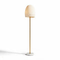 Floor lamp with a cream fabric shade and marble base 20 x 20 x 150cm