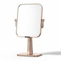 Tabletop vanity mirror with adjustable stand and LED lighting in rose gold 20 x 15 x 40cm