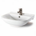White ceramic bathroom sink with single lever faucet 60 x 45 x 15cm