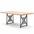 Wooden dining table with metal frame 180 x 90 x 75cm for home office use